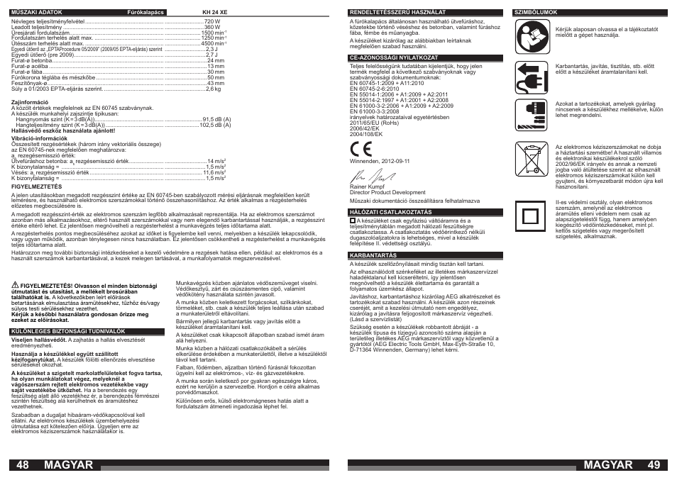 Magyar | AEG KH 24 XE User Manual | Page 25 / 37