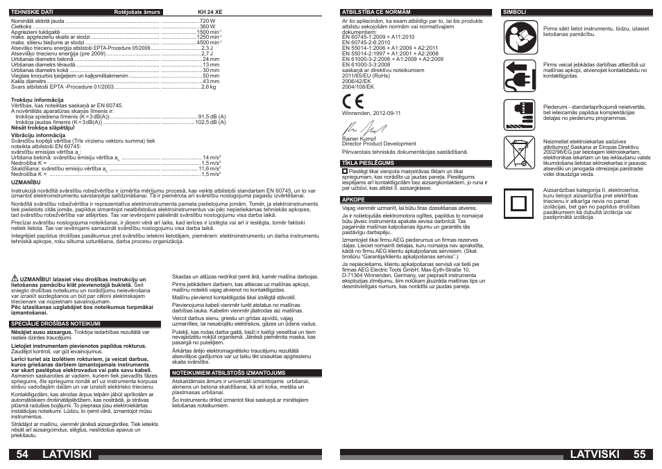 Latviski | AEG KH 24 XE User Manual | Page 28 / 37