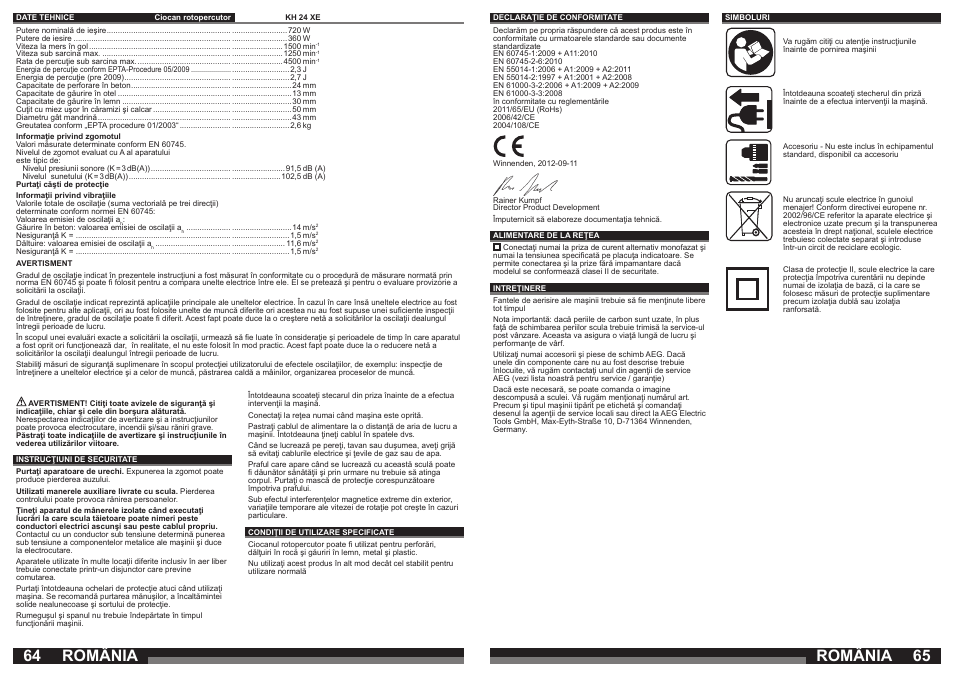 România | AEG KH 24 XE User Manual | Page 33 / 37