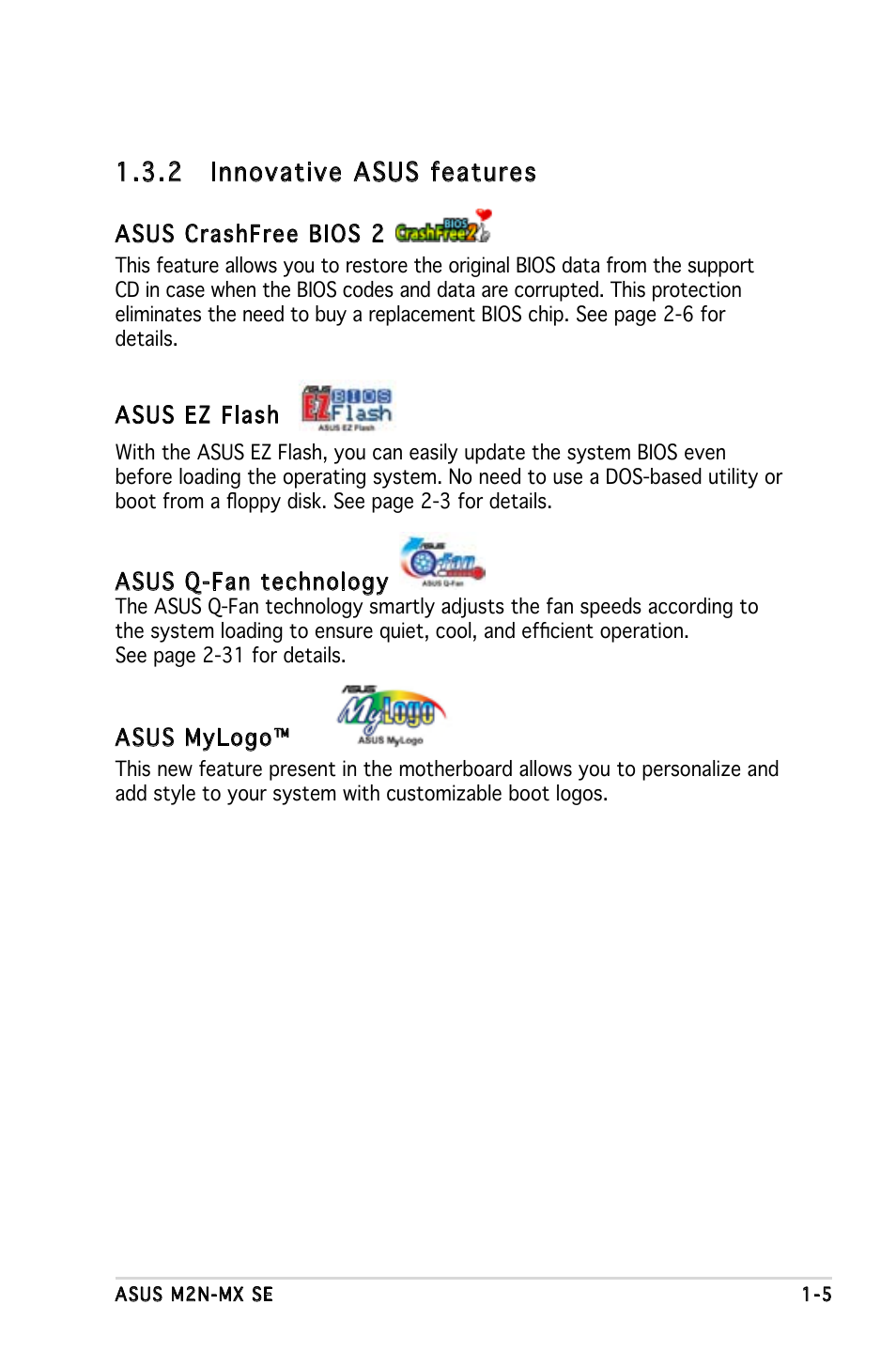 2 innovative asus features | Asus M2N-MX SE User Manual | Page 15 / 88