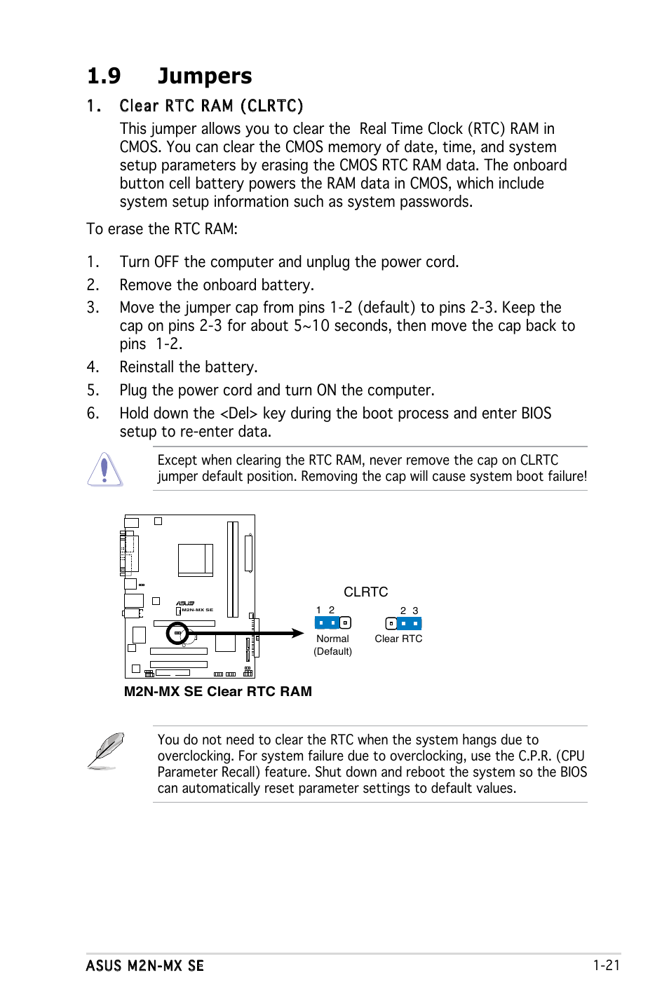 9 jumpers | Asus M2N-MX SE User Manual | Page 31 / 88