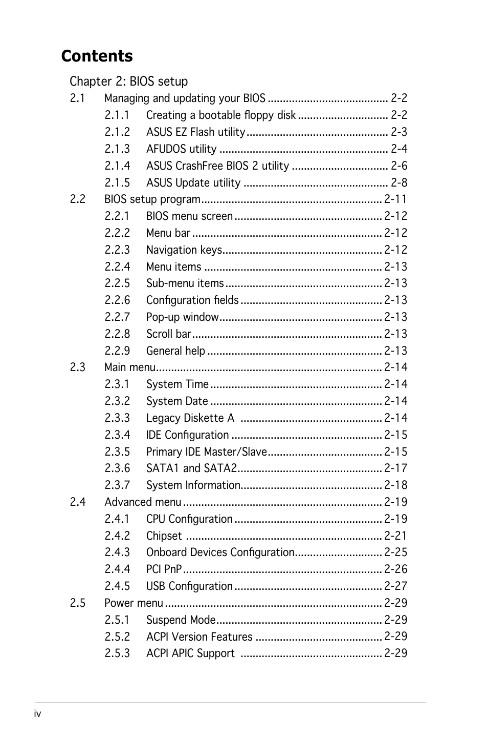 Asus M2N-MX SE User Manual | Page 4 / 88