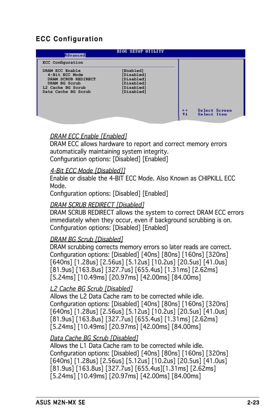 Ecc configuration | Asus M2N-MX SE User Manual | Page 65 / 88