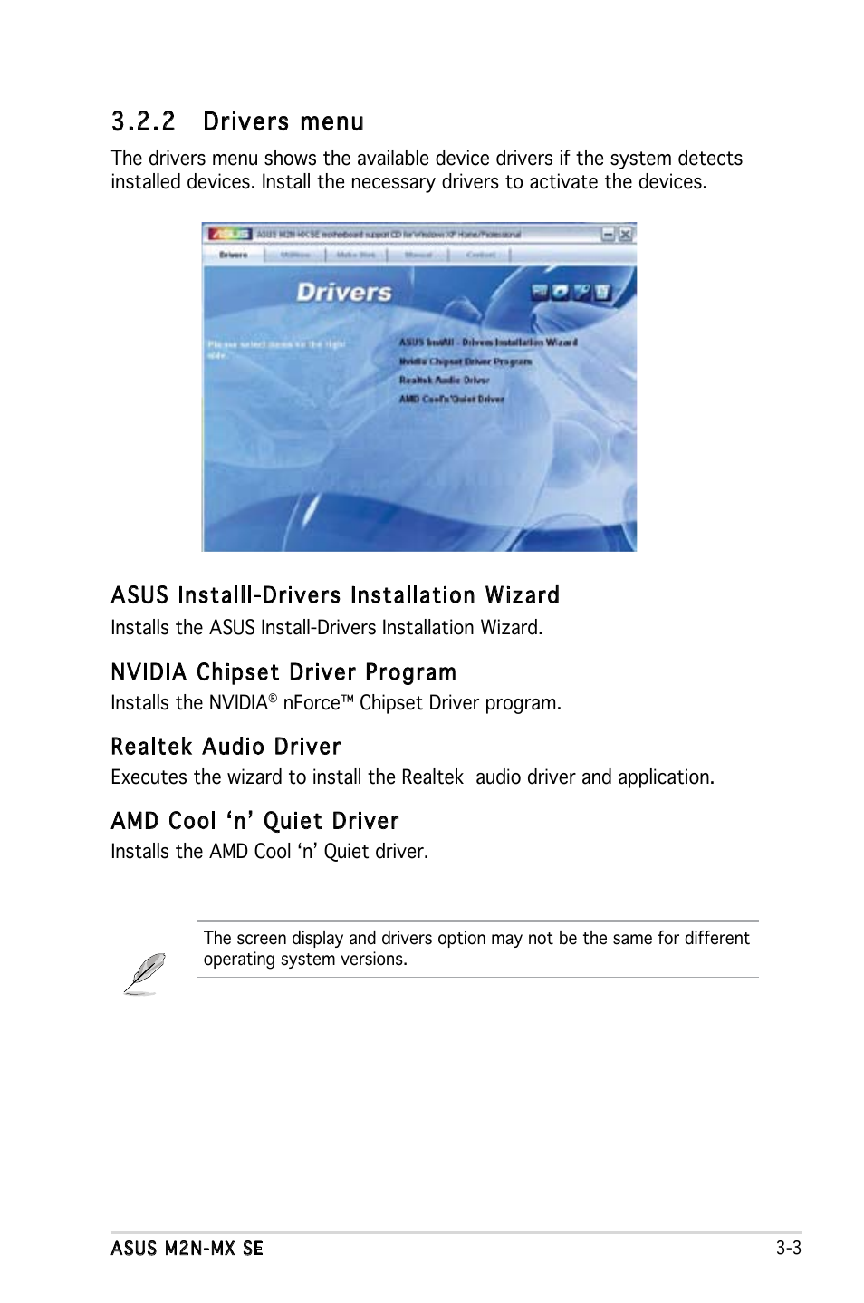 2 drivers menu | Asus M2N-MX SE User Manual | Page 81 / 88