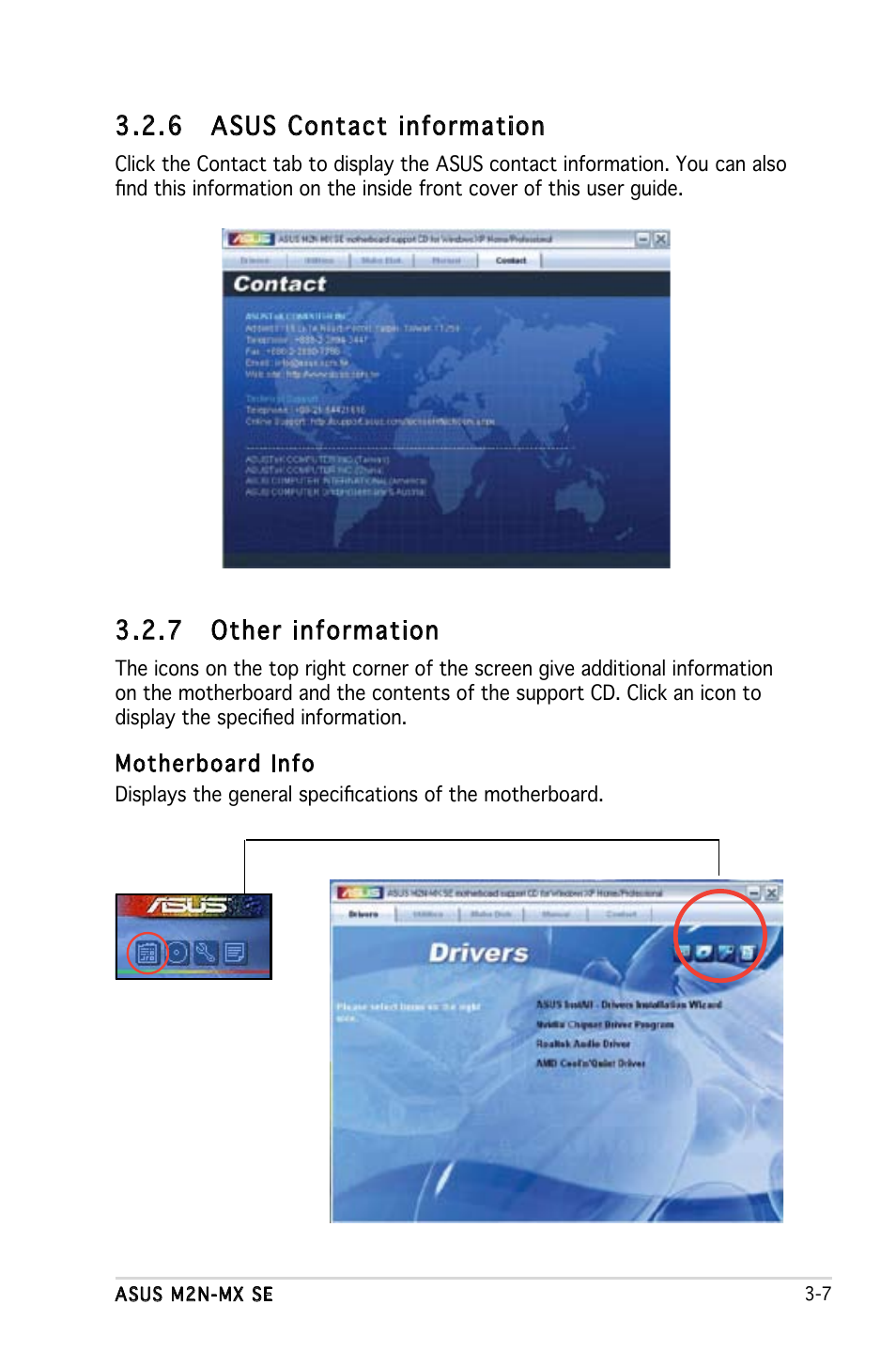 6 asus contact information, 7 other information | Asus M2N-MX SE User Manual | Page 85 / 88