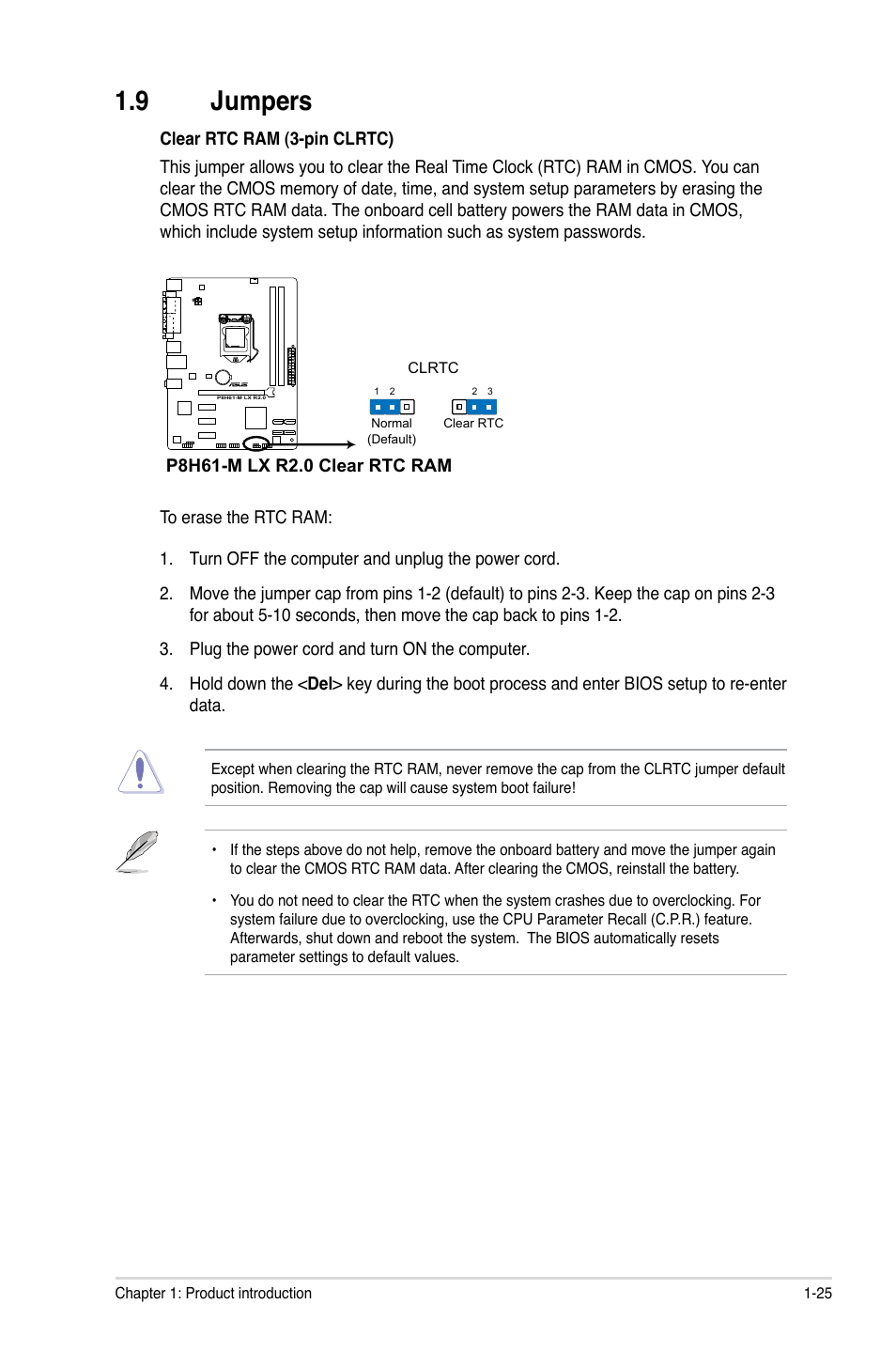 9 jumpers, Jumpers -25 | Asus E7241 User Manual | Page 35 / 78