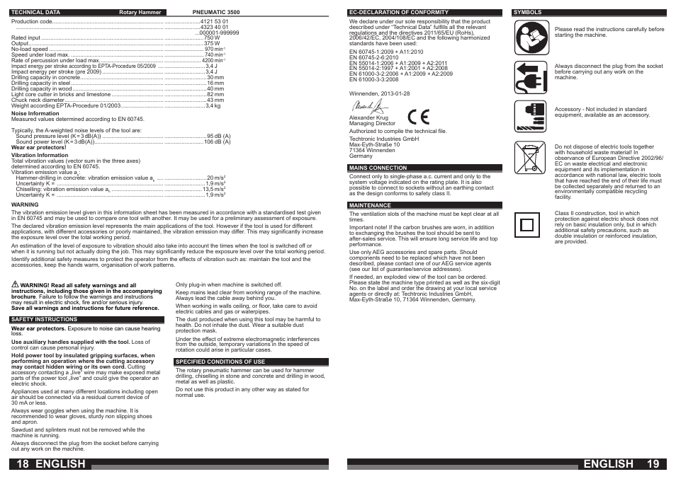 English | AEG PN 3500 User Manual | Page 10 / 37