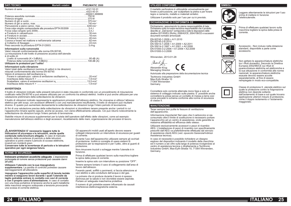 Italiano | AEG PN 3500 User Manual | Page 13 / 37
