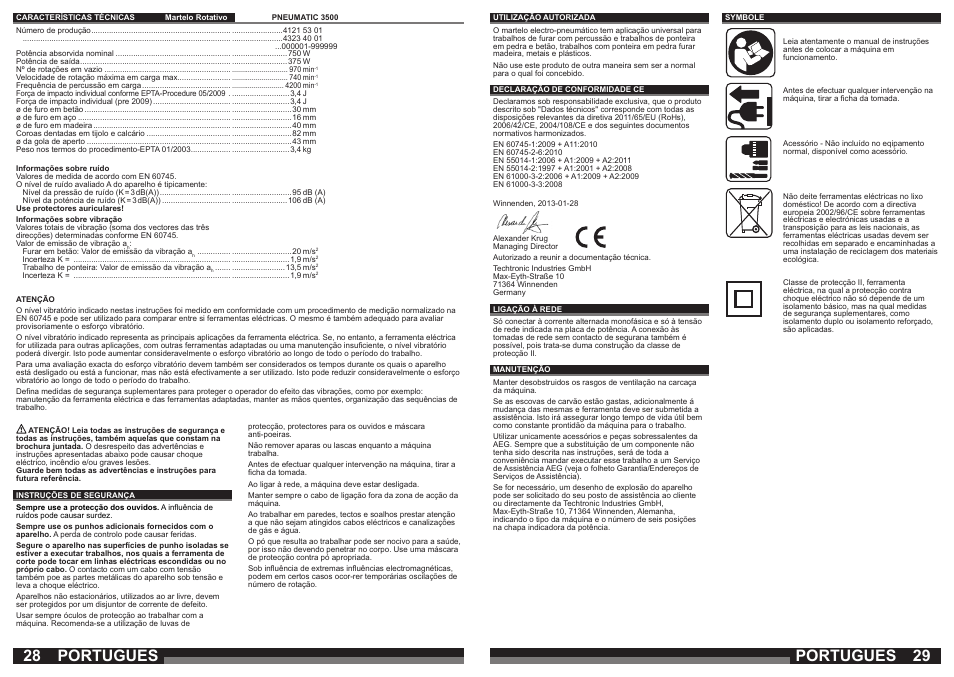 Portugues | AEG PN 3500 User Manual | Page 15 / 37