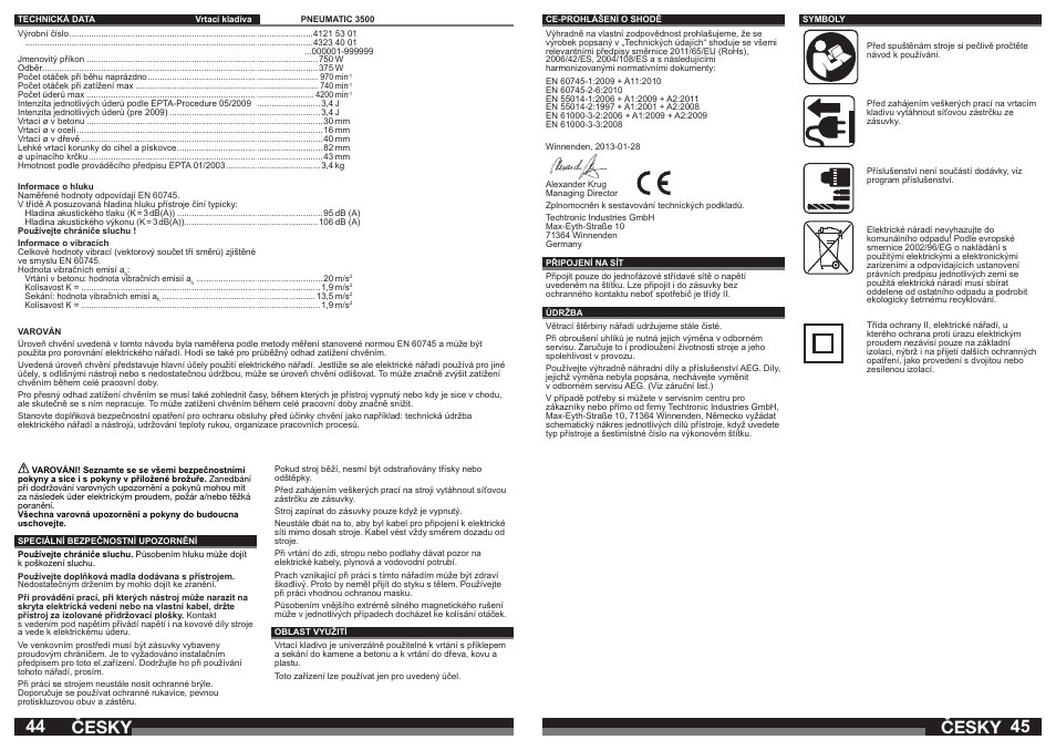 Česky | AEG PN 3500 User Manual | Page 23 / 37
