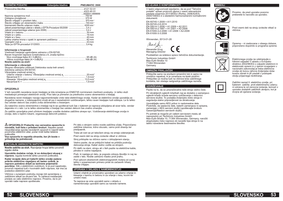 Slovensko | AEG PN 3500 User Manual | Page 27 / 37