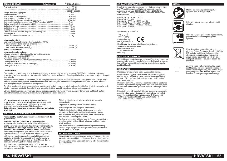 Hrvatski | AEG PN 3500 User Manual | Page 28 / 37