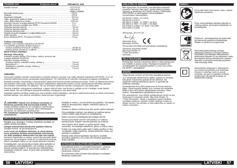 Latviski | AEG PN 3500 User Manual | Page 29 / 37