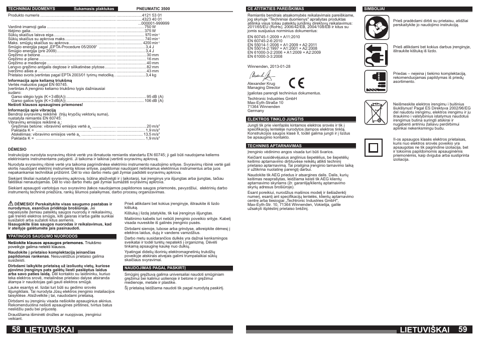 Lietuviškai | AEG PN 3500 User Manual | Page 30 / 37