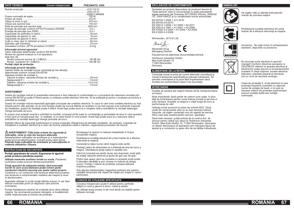 România | AEG PN 3500 User Manual | Page 34 / 37