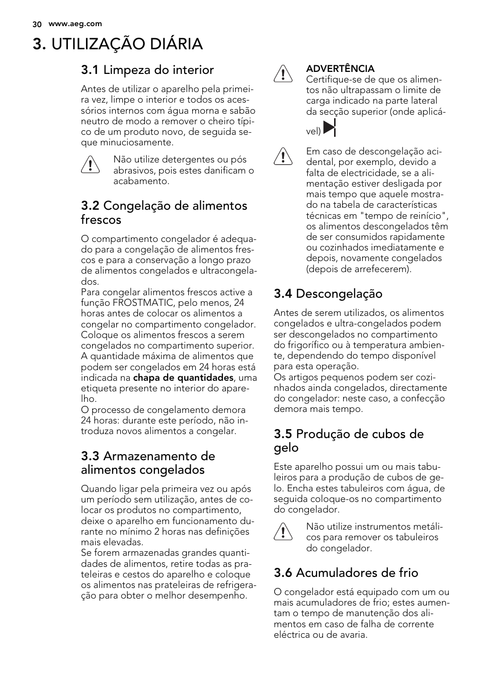 Utilização diária | AEG SCS81800C0 User Manual | Page 30 / 72