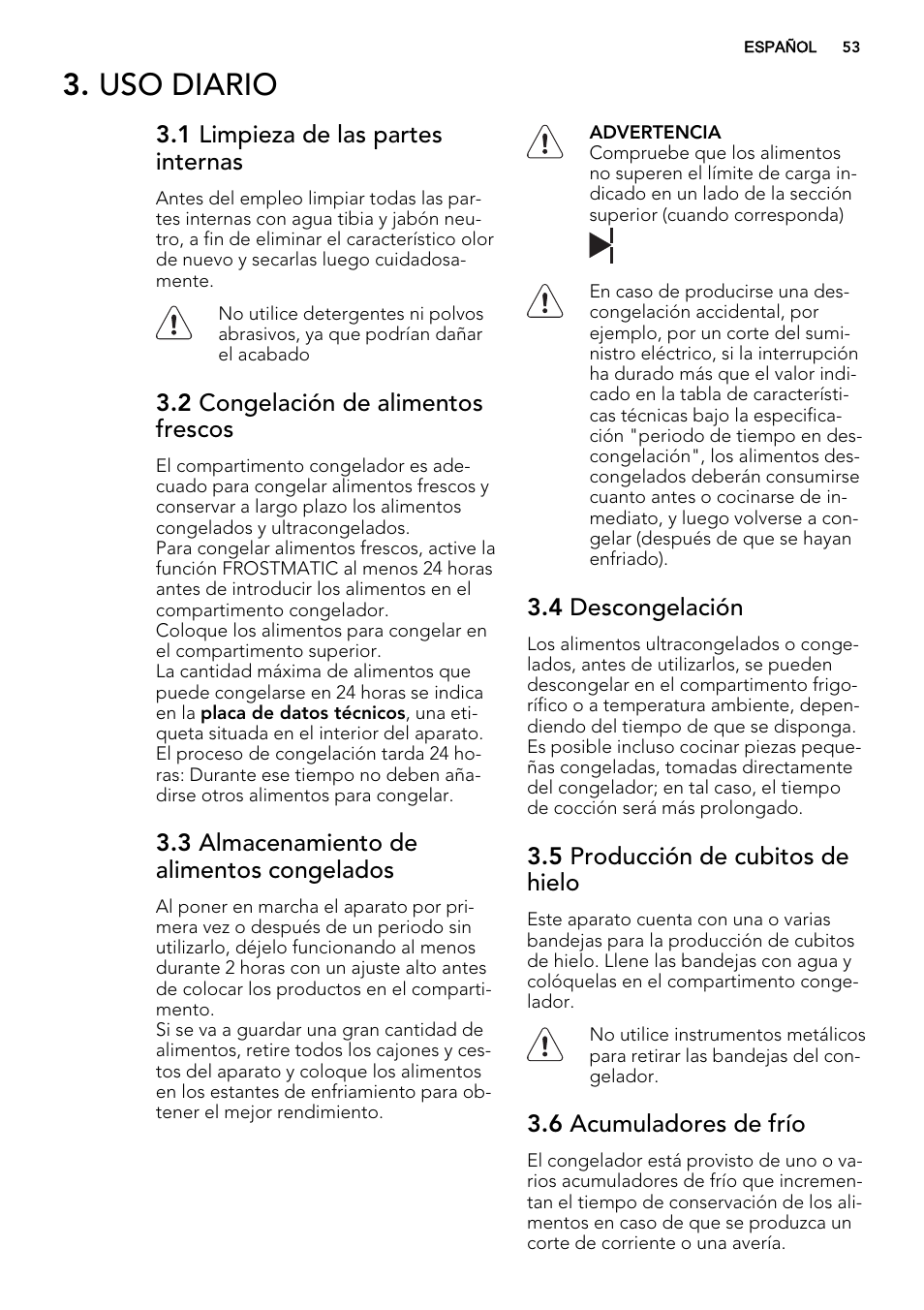 Uso diario | AEG SCS81800C0 User Manual | Page 53 / 72