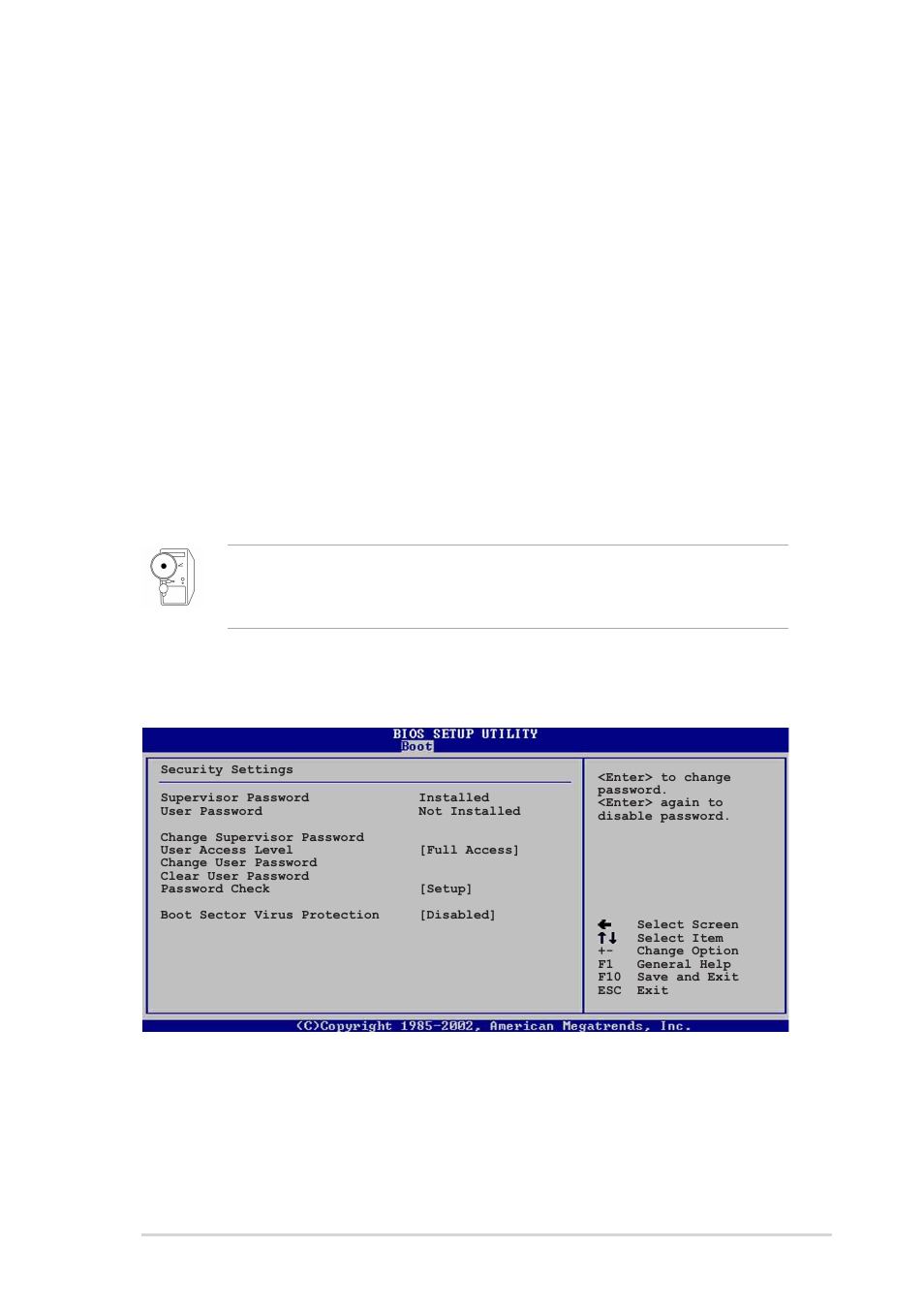 User access level (full access | Asus K8V User Manual | Page 103 / 144