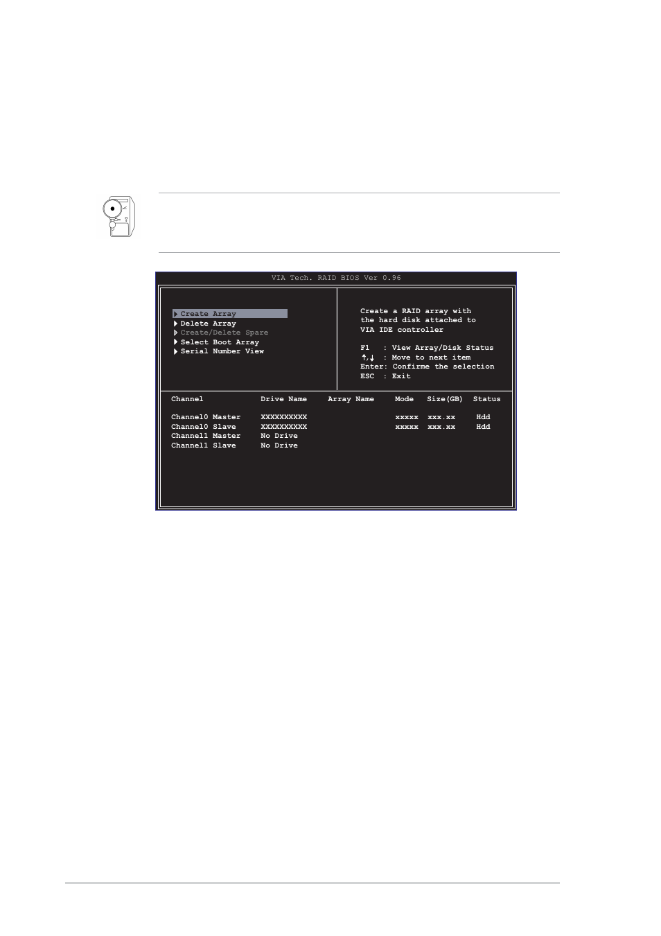 2 entering via tech raid bios utility, 20 chapter 5: software support | Asus K8V User Manual | Page 128 / 144