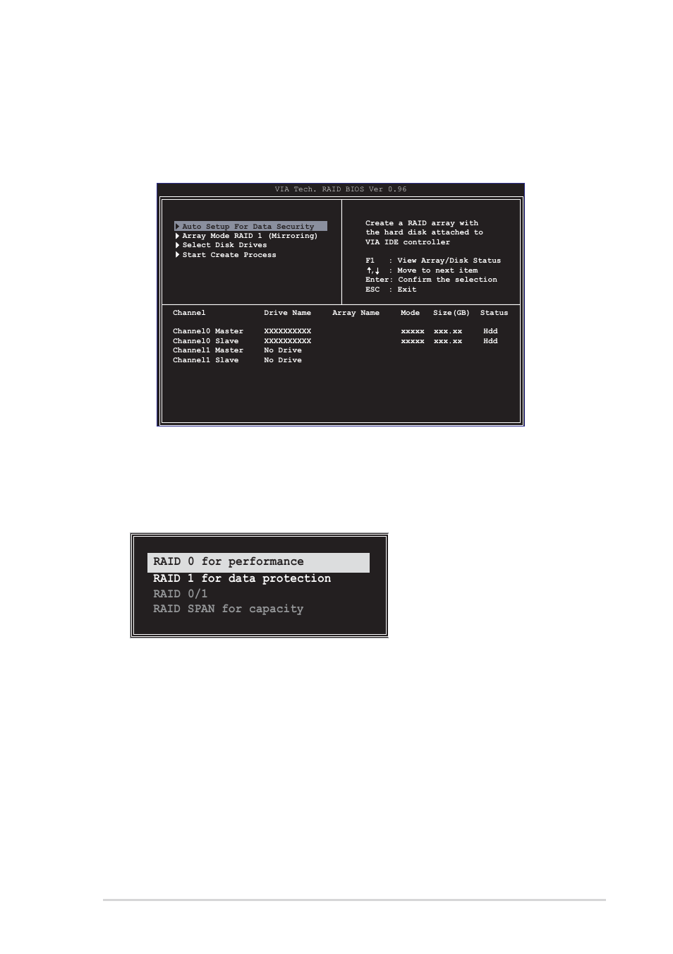 3 create array, 1 raid 0 for performance, Asus k8v deluxe motherboard user guide 5-21 | Asus K8V User Manual | Page 129 / 144