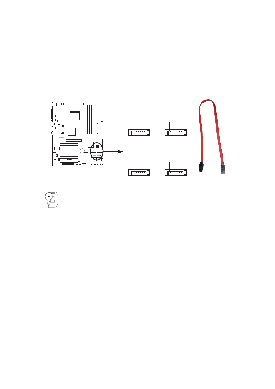 Xp™ service pack 1 when using serial ata, K8v sata raid connectors, Pri_sata | Sec_sata, Sata1, Sata2 | Asus K8V User Manual | Page 51 / 144