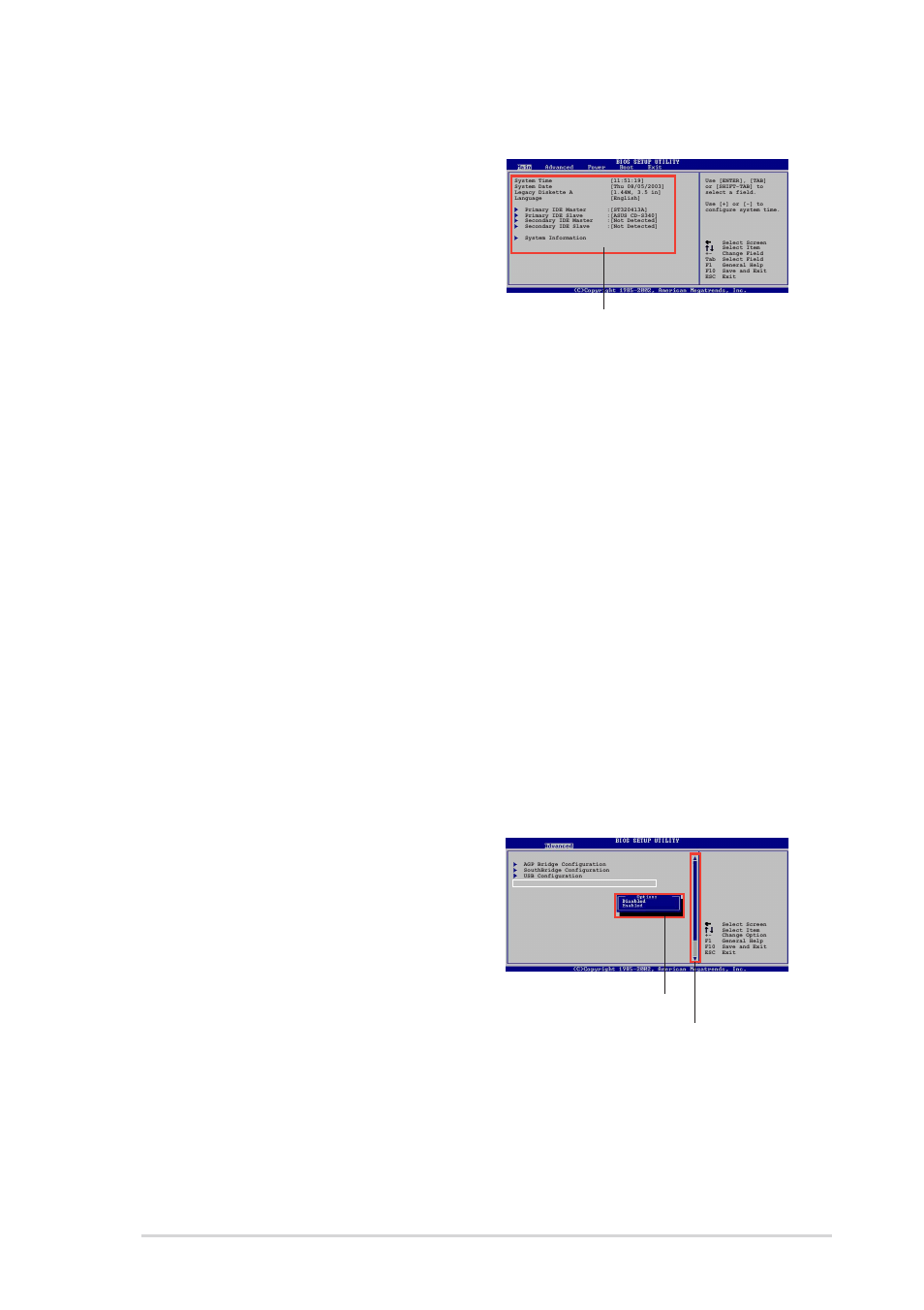 4 menu items, 5 sub-menu items, 6 configuration fields | 7 pop-up window, 8 scroll bar, 9 general help, Asus k8v deluxe motherboard user guide 4-9 | Asus K8V User Manual | Page 75 / 144