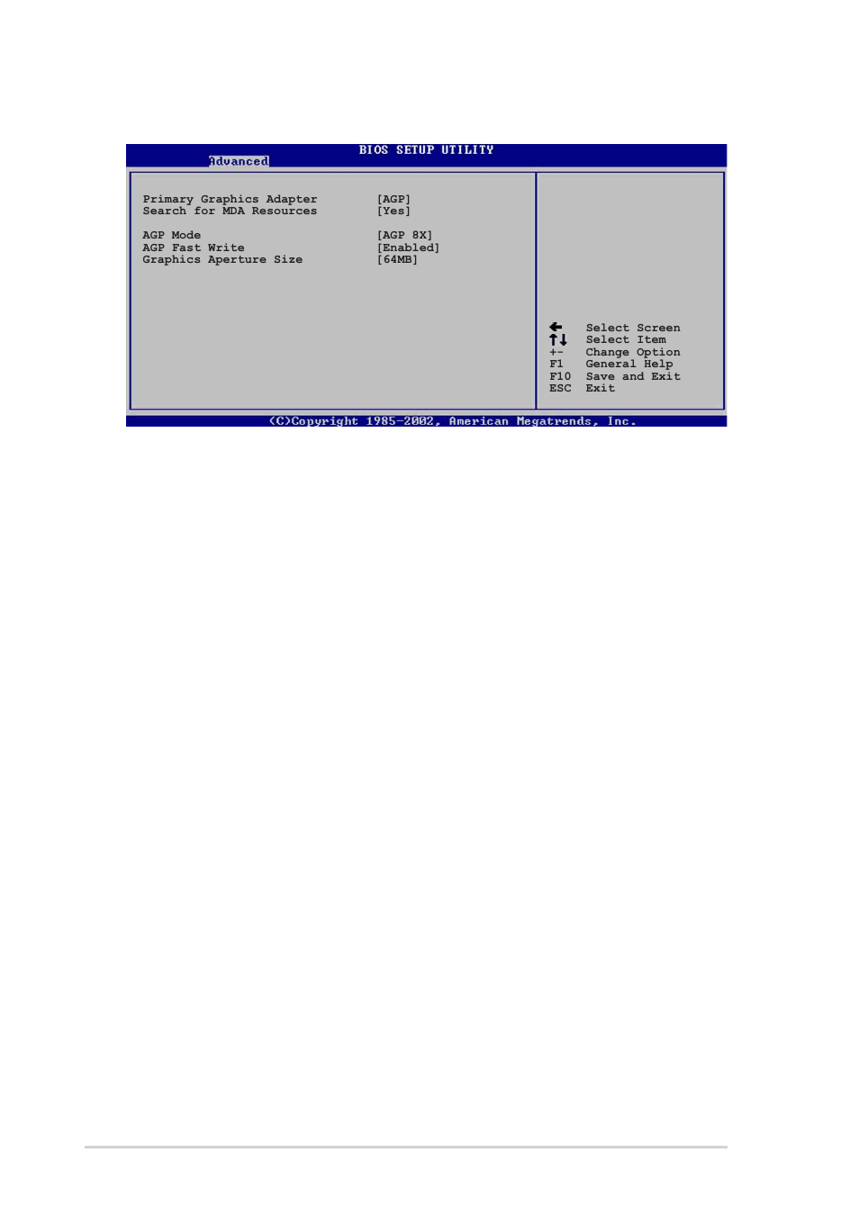 1 agp bridge configuration, 20 chapter 4: bios setup | Asus K8V User Manual | Page 86 / 144