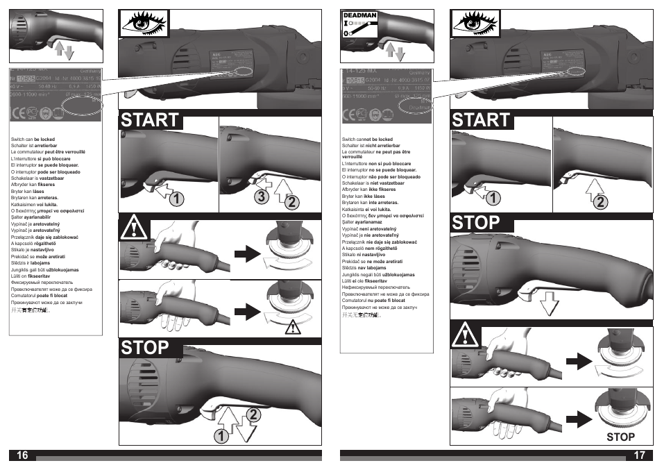 Stop, Start stop start | AEG PE 150 User Manual | Page 9 / 27