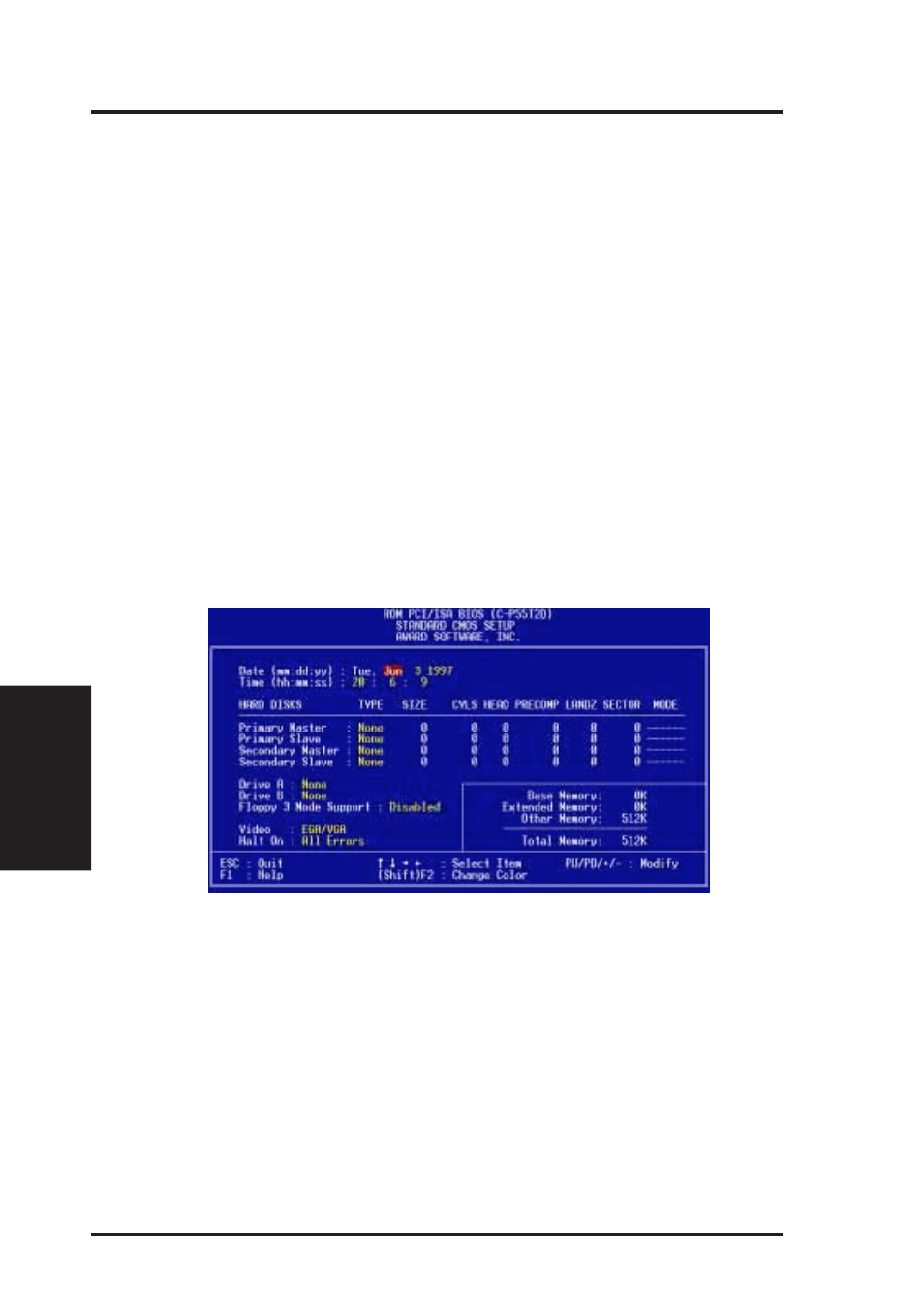 Iv. bios software, Standard cmos setup | Asus C-P55T2D User Manual | Page 18 / 40