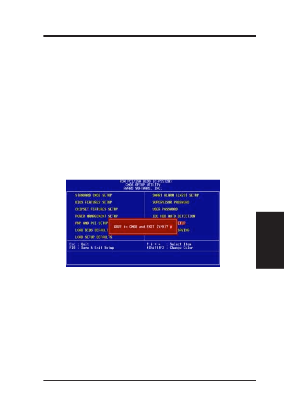 Iv. bios software, Save & exit setup, Exit without saving | Asus C-P55T2D User Manual | Page 35 / 40