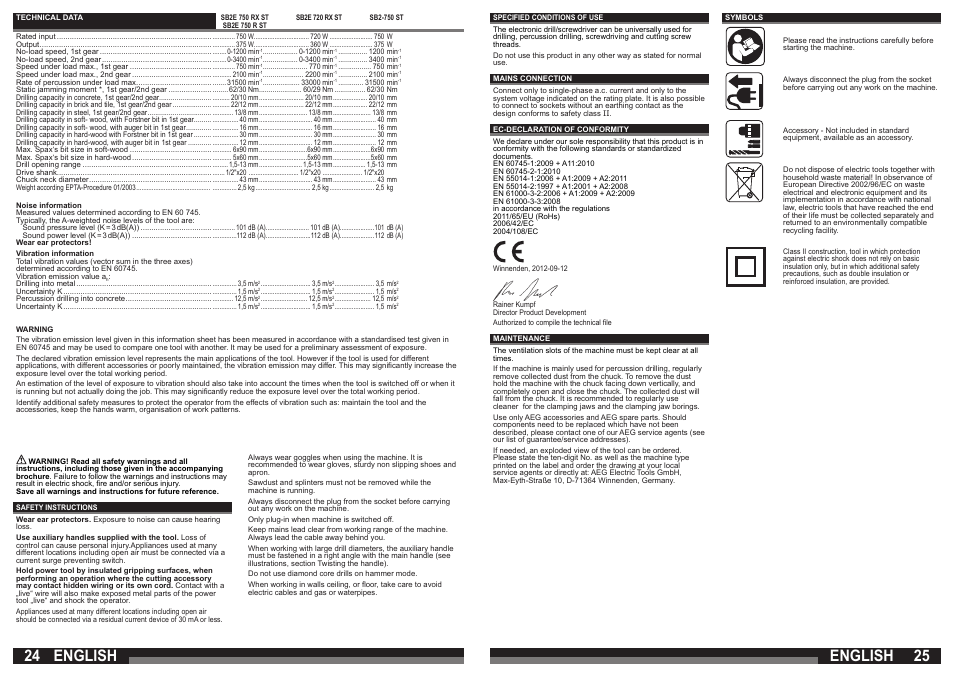 English | AEG SB2E 720 RX User Manual | Page 13 / 41