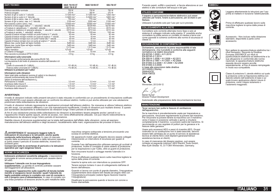 Italiano | AEG SB2E 720 RX User Manual | Page 16 / 41