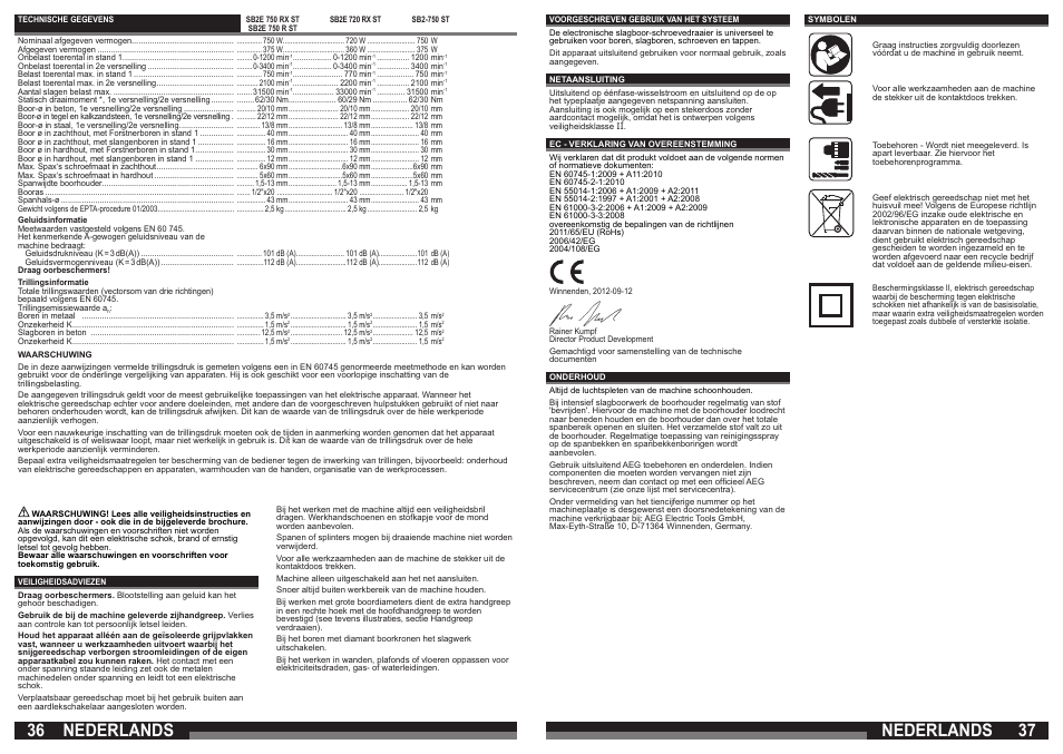 Nederlands | AEG SB2E 720 RX User Manual | Page 19 / 41