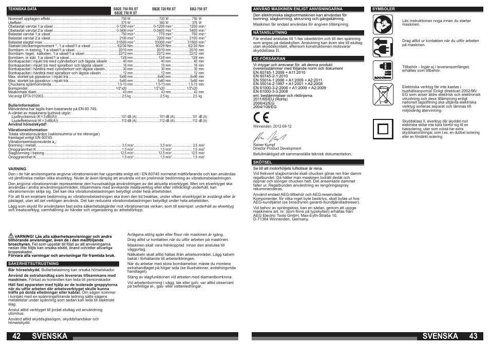 Svenska | AEG SB2E 720 RX User Manual | Page 22 / 41