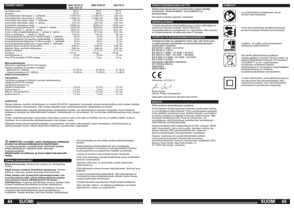 Suomi | AEG SB2E 720 RX User Manual | Page 23 / 41