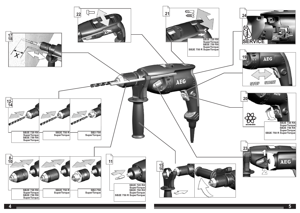 45 2 service | AEG SB2E 720 RX User Manual | Page 3 / 41