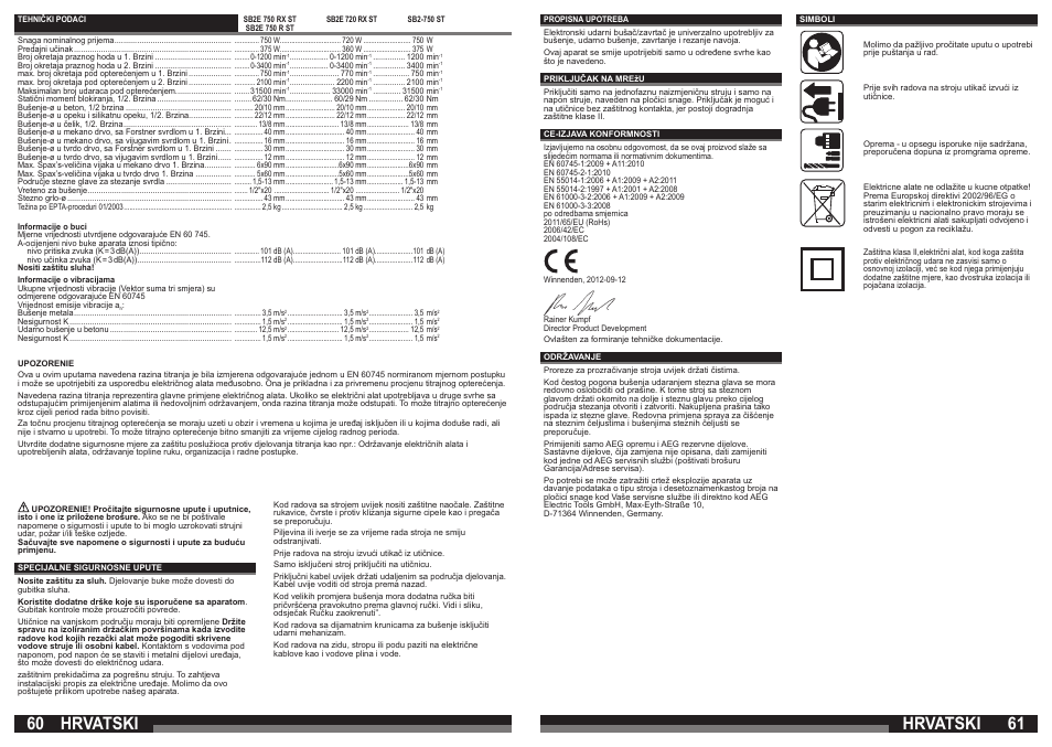 Hrvatski | AEG SB2E 720 RX User Manual | Page 31 / 41