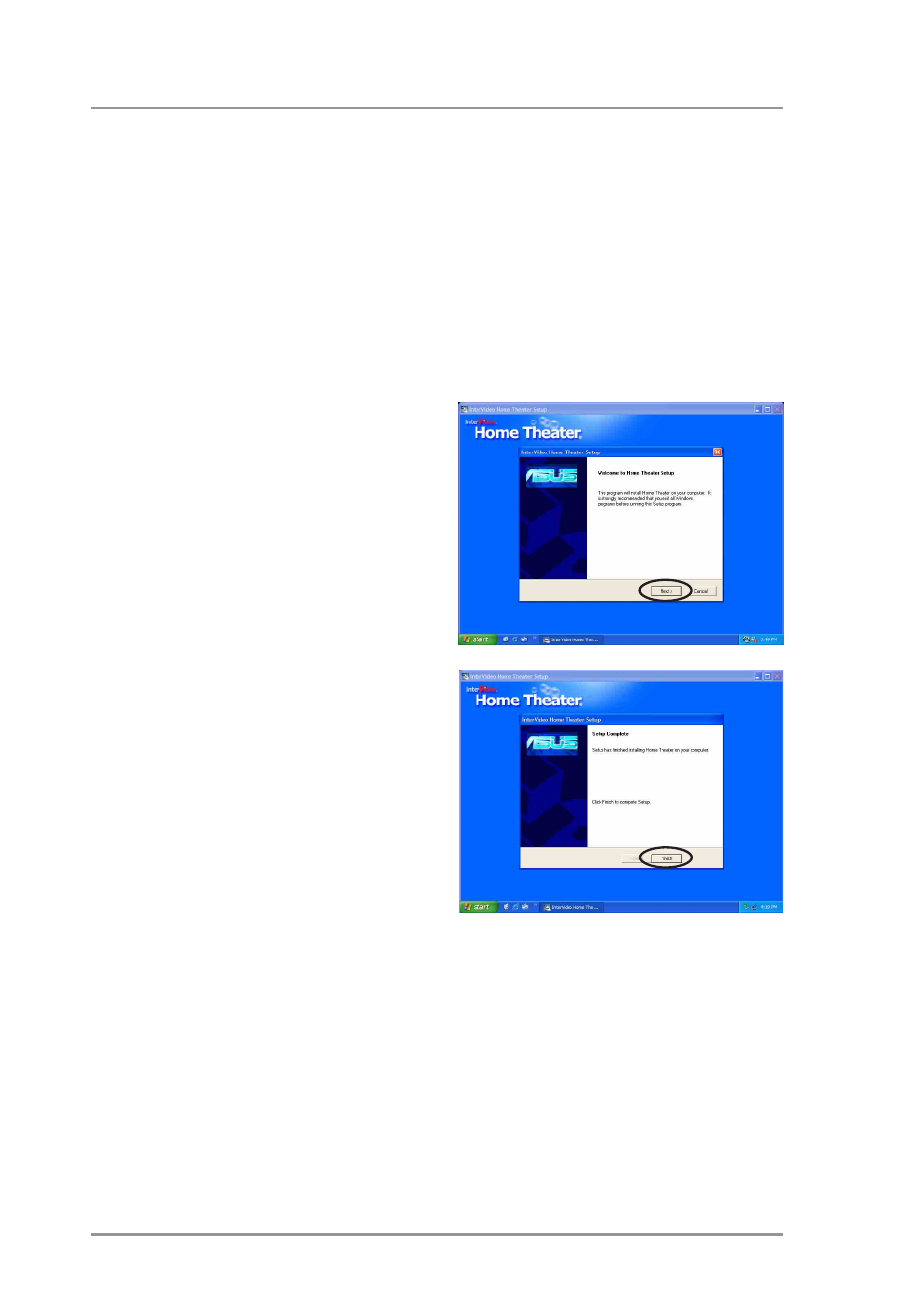 2 installing asus home theater | Asus V9520 User Manual | Page 38 / 48