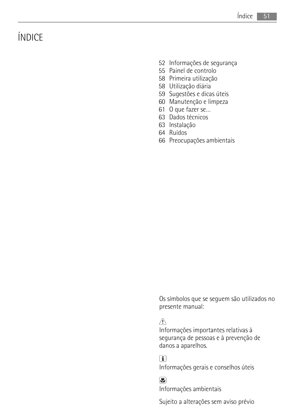 Índice | AEG SWD81800L1 User Manual | Page 51 / 84