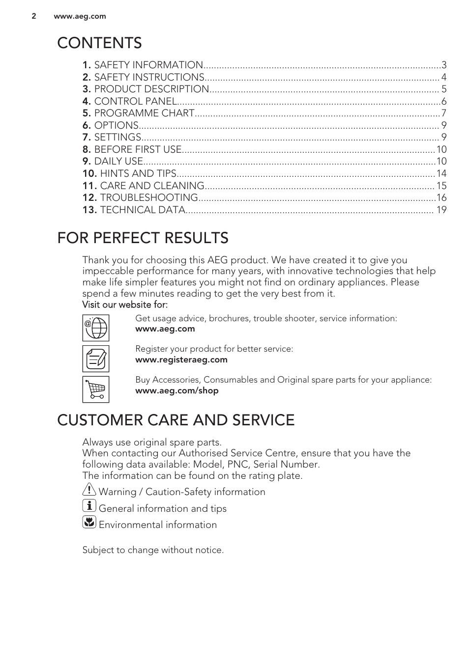 AEG L62270FL User Manual | Page 2 / 40