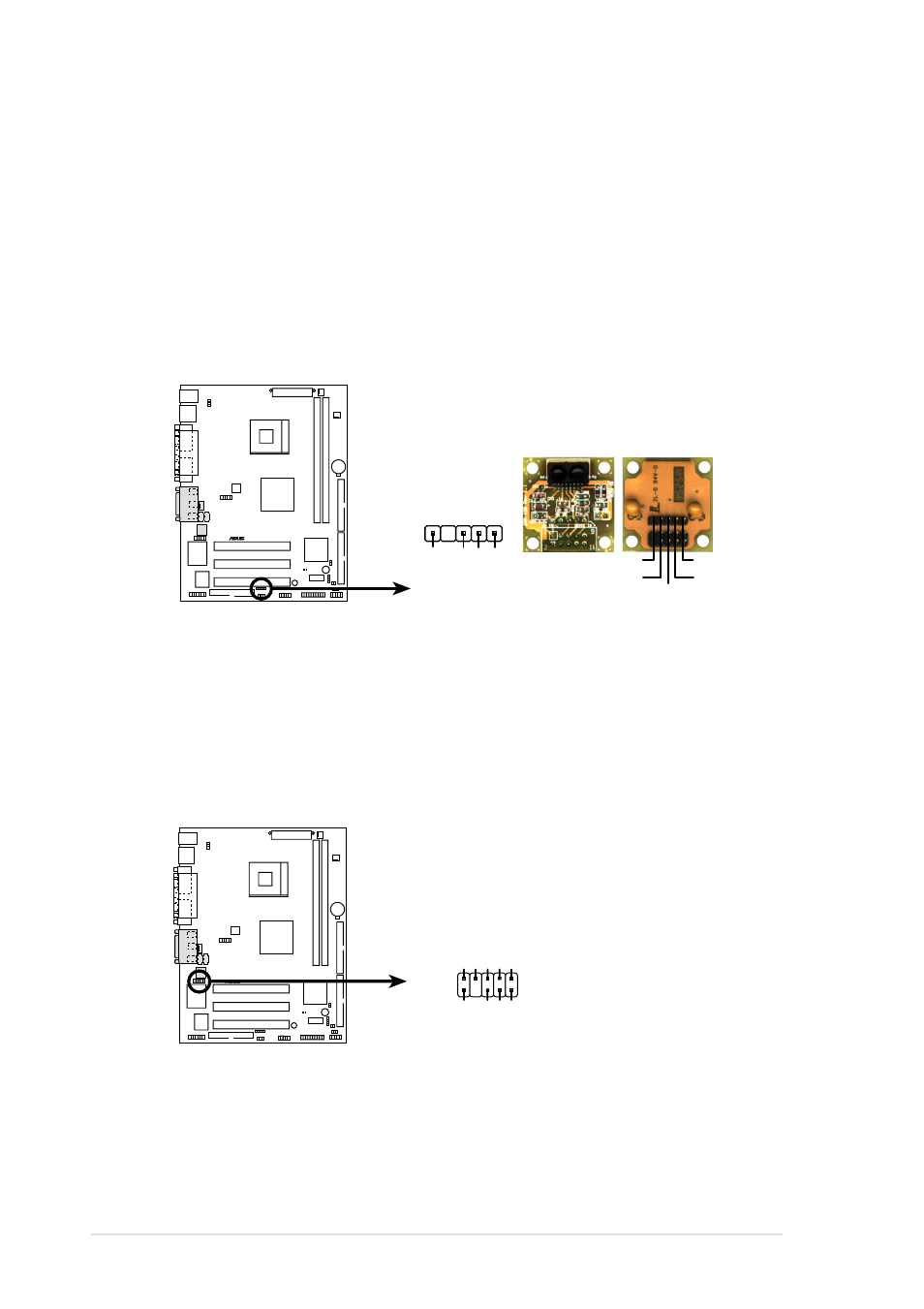 P4sdr-vm infrared module connector, P4sdr-vm intel panel connector, Fpaudio1 | Asus P4SDR-VM User Manual | Page 44 / 104