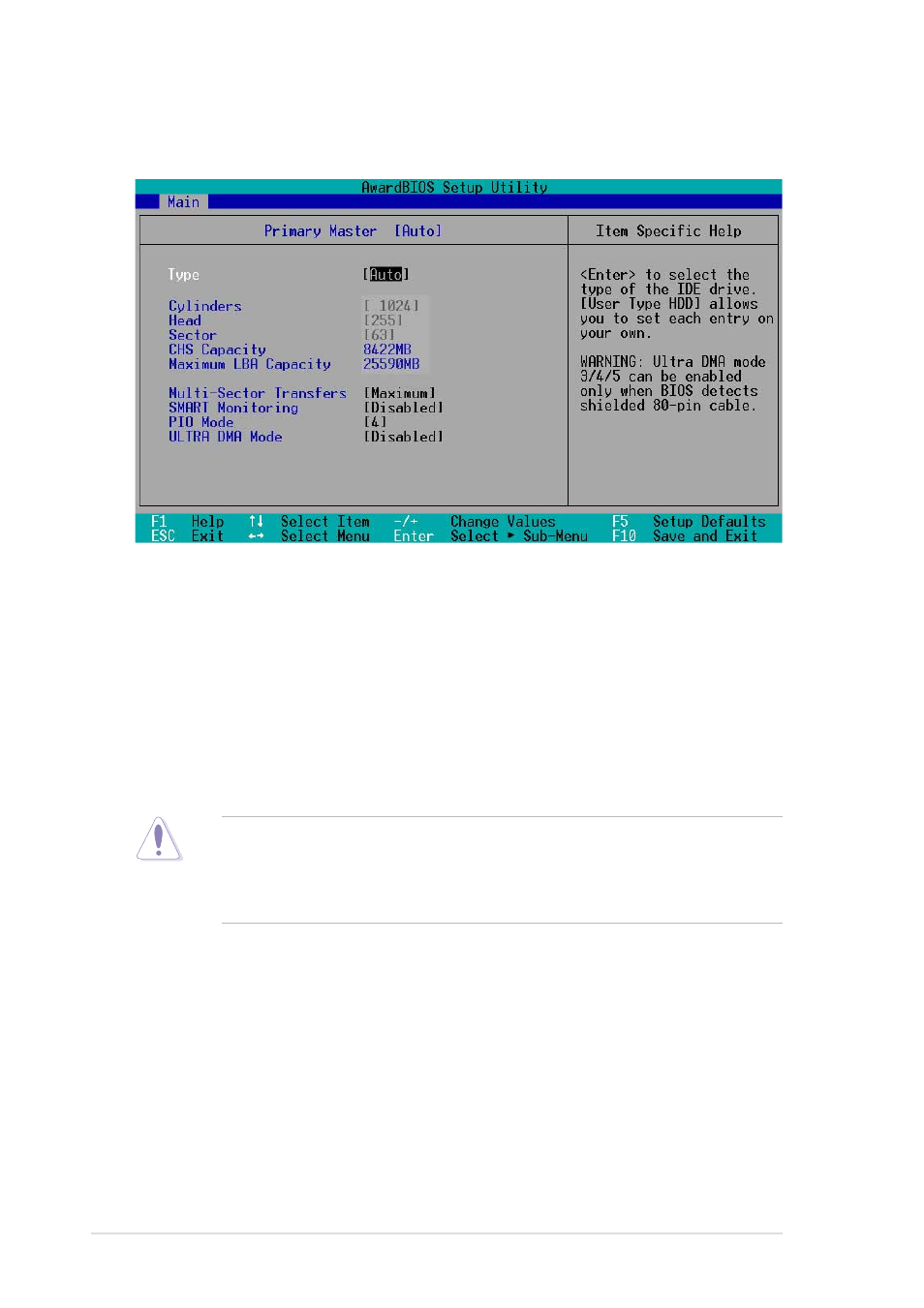 1 primary and secondary master/slave | Asus P4SDR-VM User Manual | Page 62 / 104