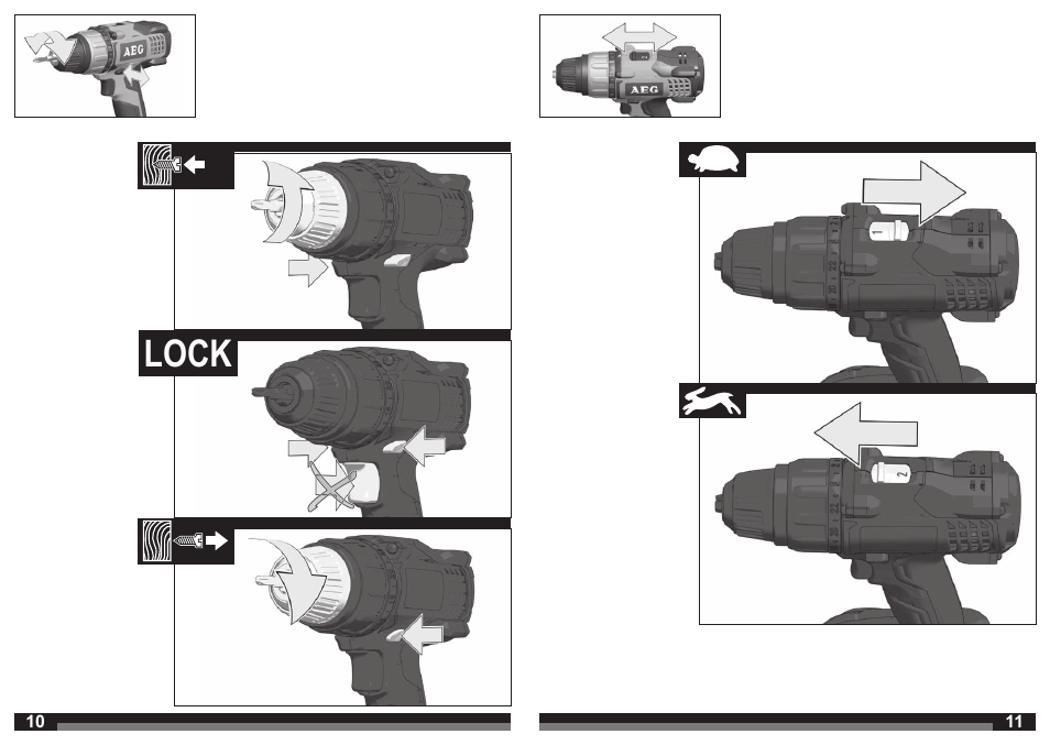 Lock | AEG BS 18C LI User Manual | Page 6 / 35