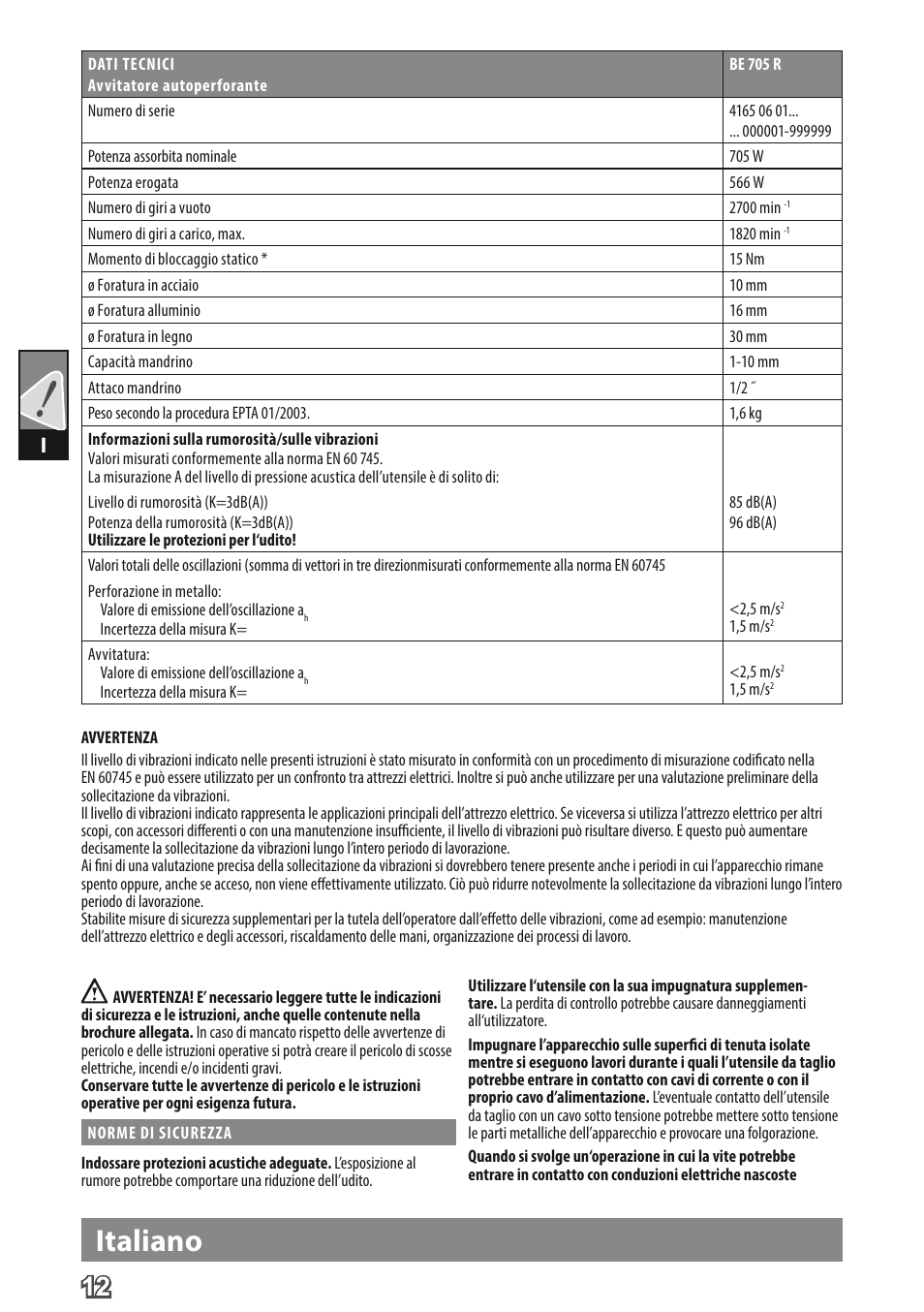 Italiano | AEG BE 705 R User Manual | Page 14 / 62