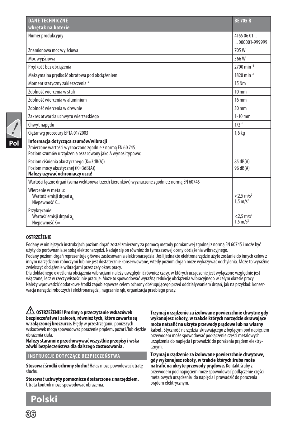 Polski | AEG BE 705 R User Manual | Page 38 / 62