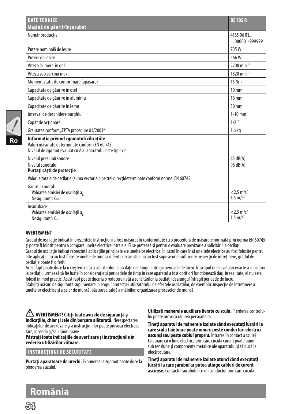 Romănia | AEG BE 705 R User Manual | Page 56 / 62