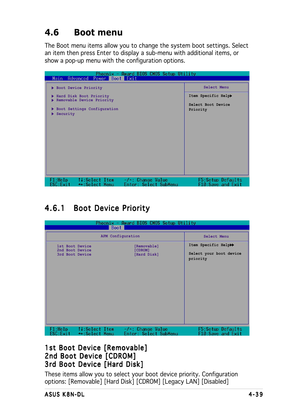 6 boot menu | Asus K8N-DL User Manual | Page 101 / 112