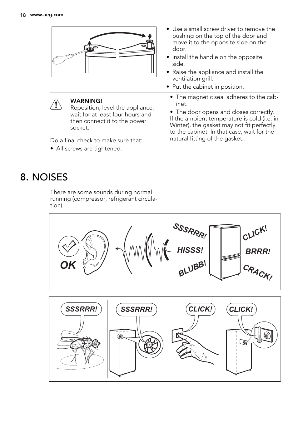 Noises | AEG A82700GNX0 User Manual | Page 18 / 60