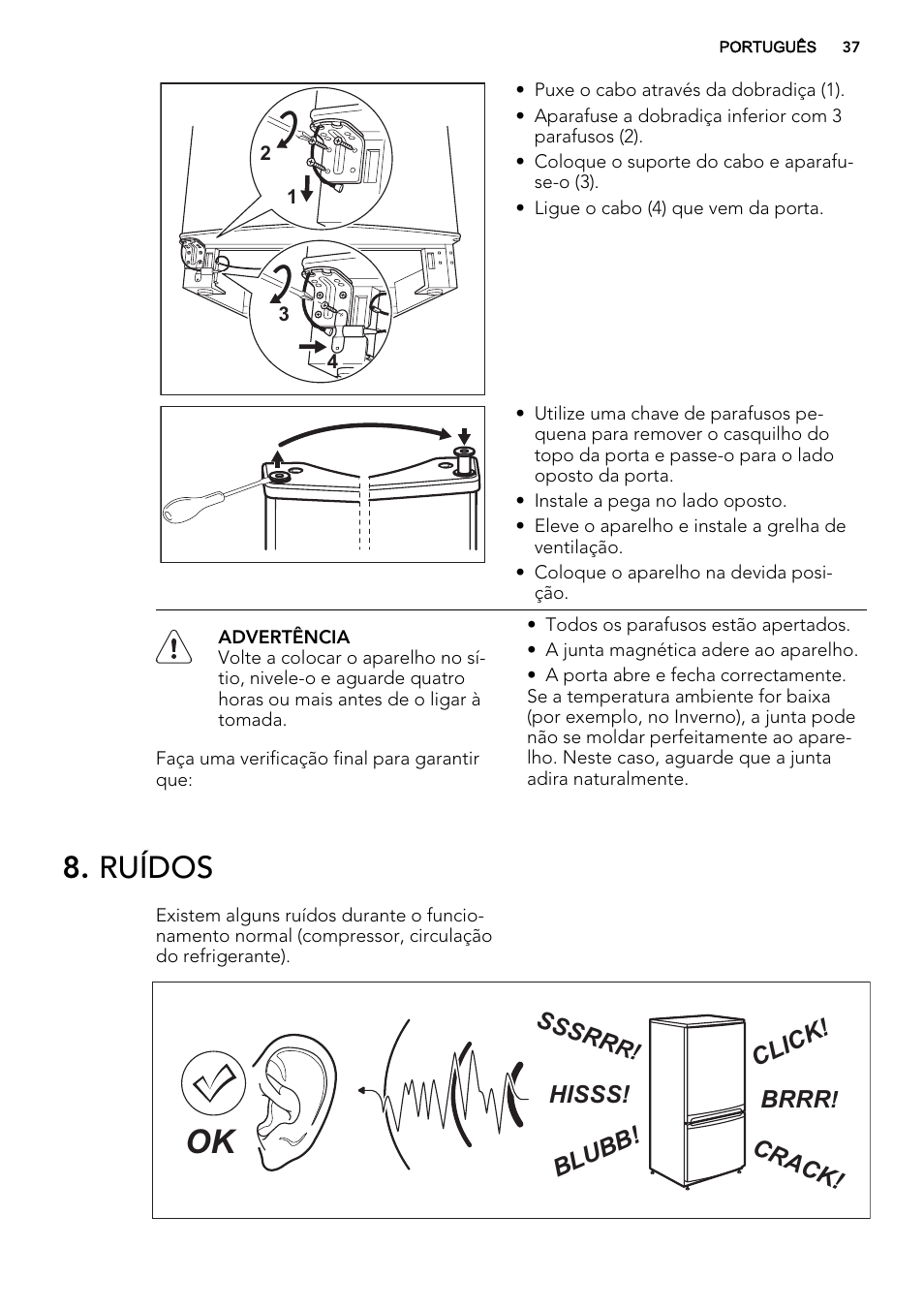 Ruídos | AEG A82700GNX0 User Manual | Page 37 / 60