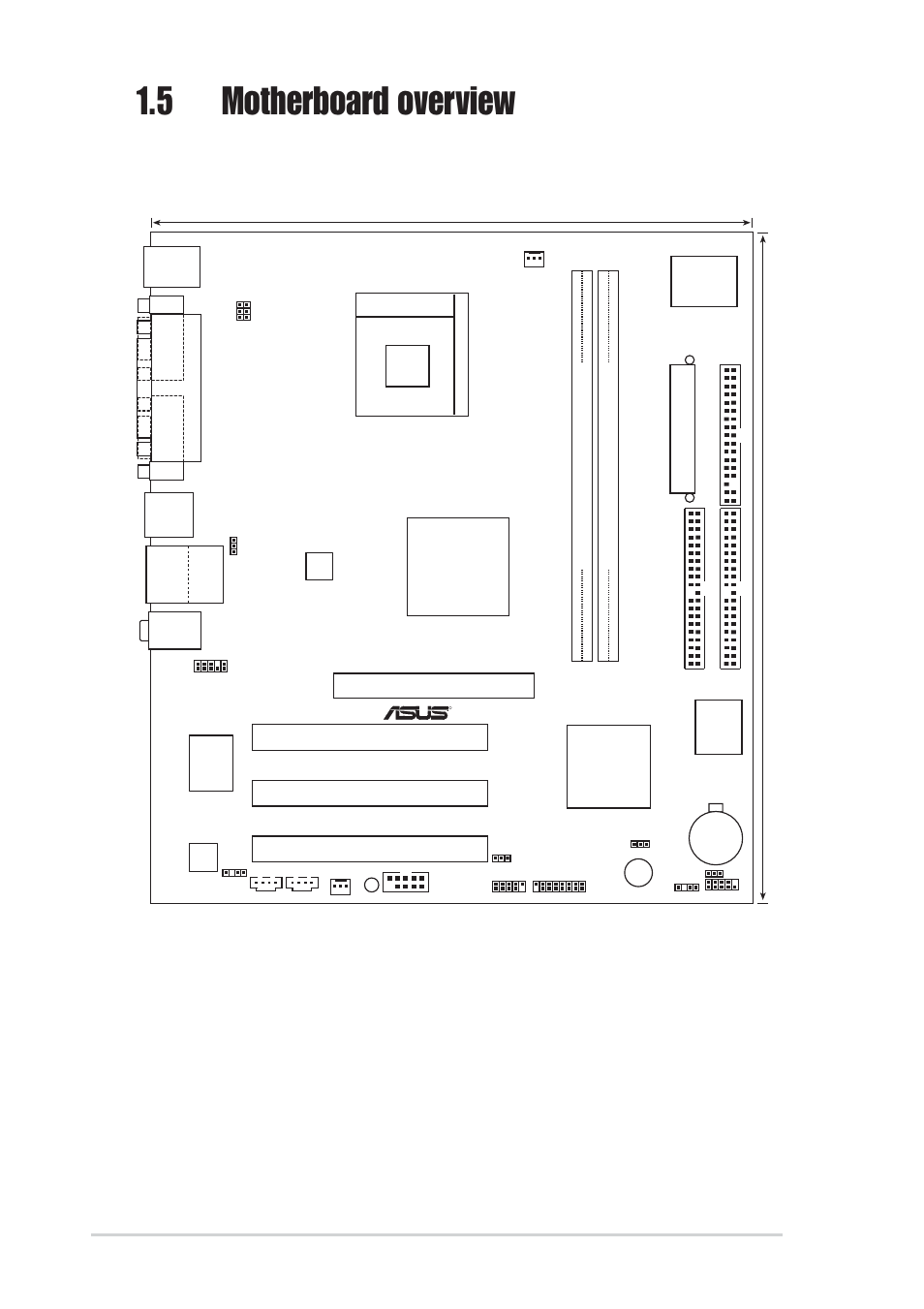 5 motherboard overview, 1 motherboard layout, 6 chapter 1: product introduction | Super i/o, Pci1, Pci2 pci3 | Asus P4GE-MX User Manual | Page 16 / 62